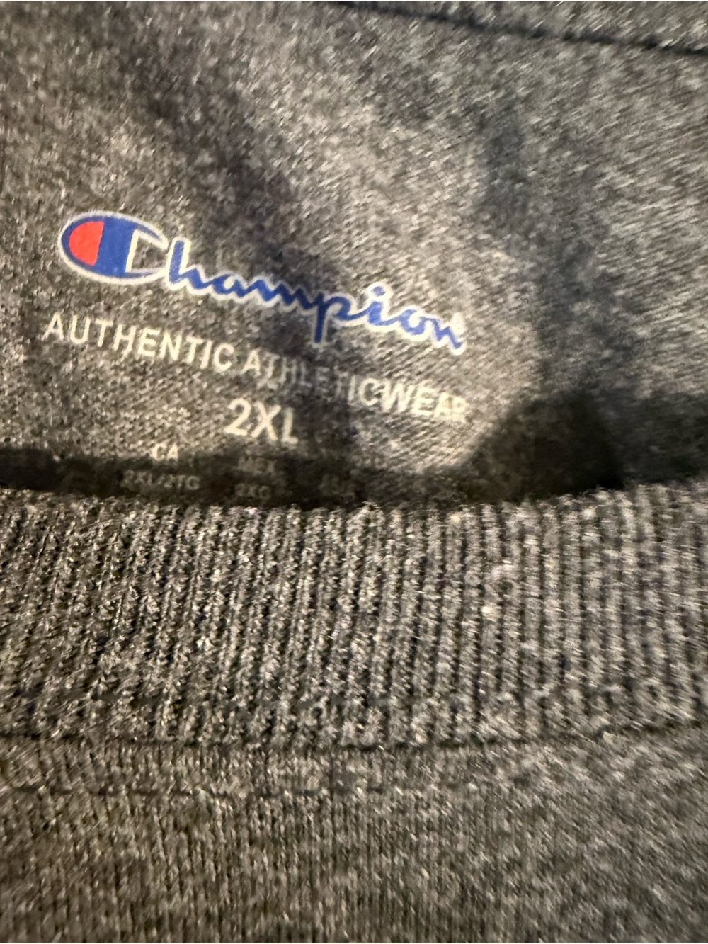 Champion Gray Short Sleeve Crewneck Tee with Red Chest Logo - Picture 2 of 2